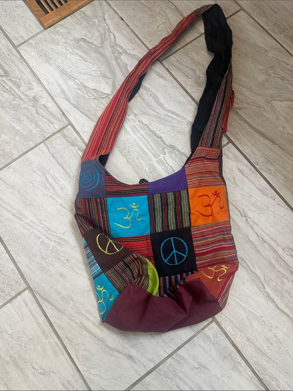 Multicolor Patchwork Boho Crossbody Shoulder Bag